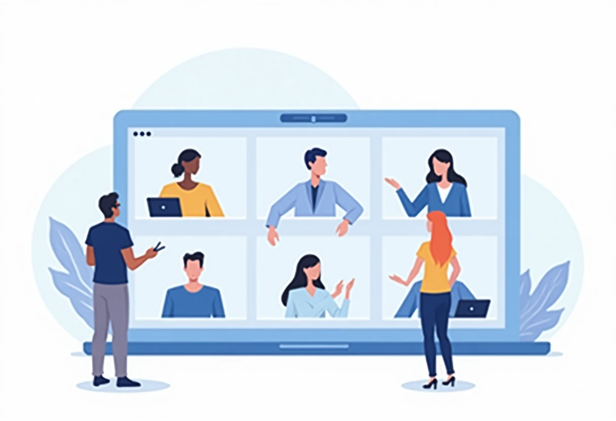 Remote team meeting
