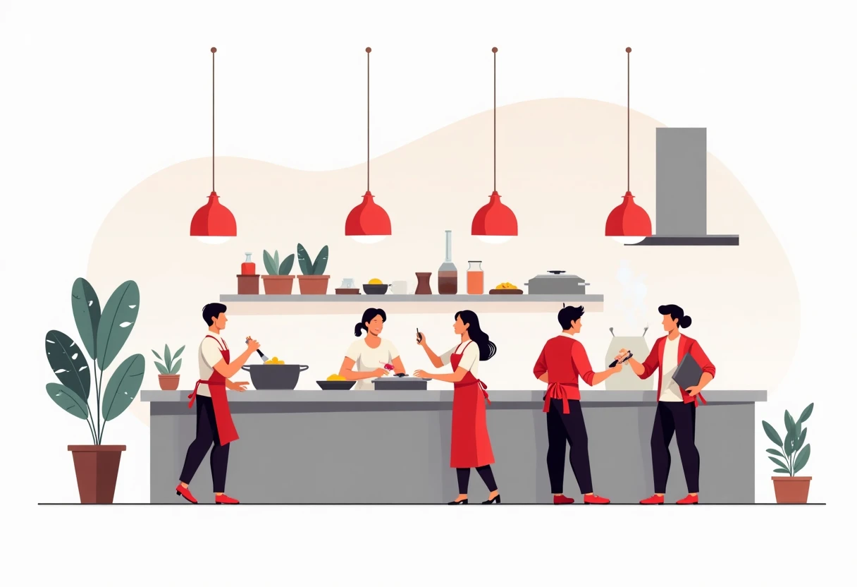 Trabajando en un restaurante