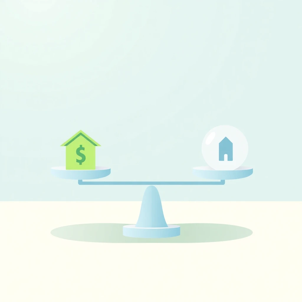 Balance scales with loan options