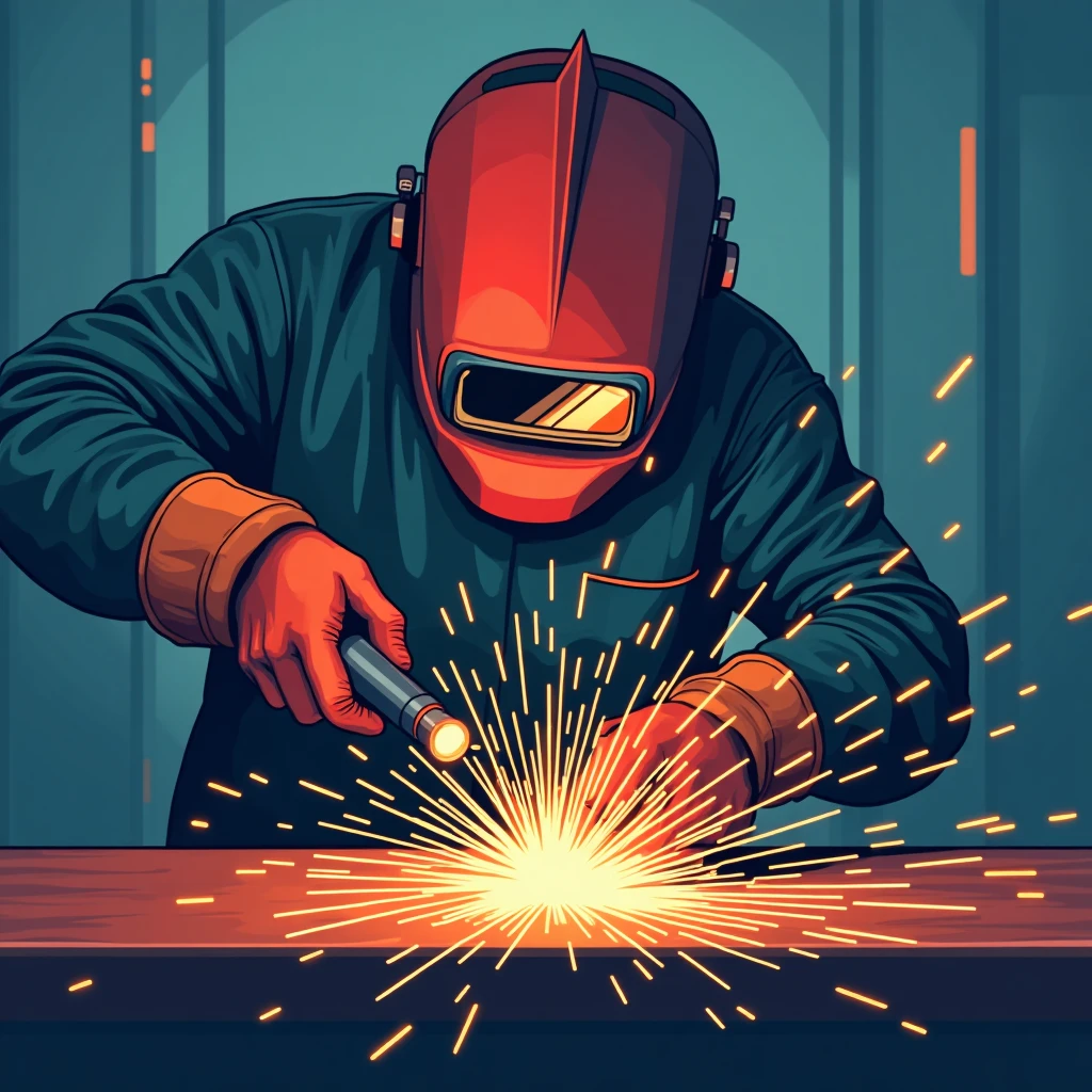 Welder in action