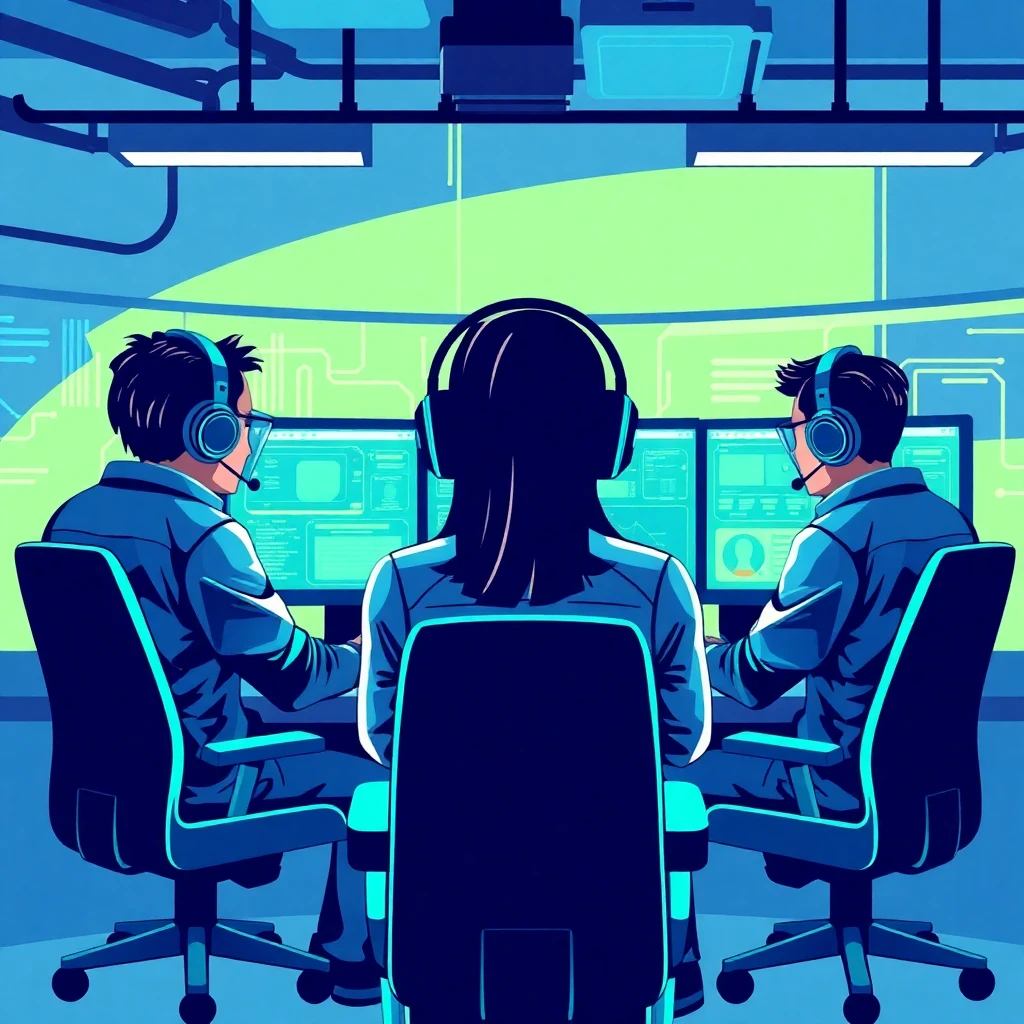 Cybersecurity team at work