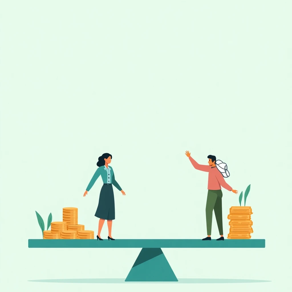 Ilustración de balanza de financiación