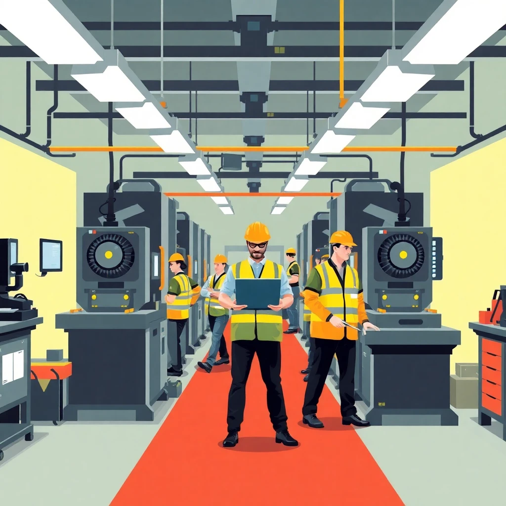 High-tech manufacturing environment