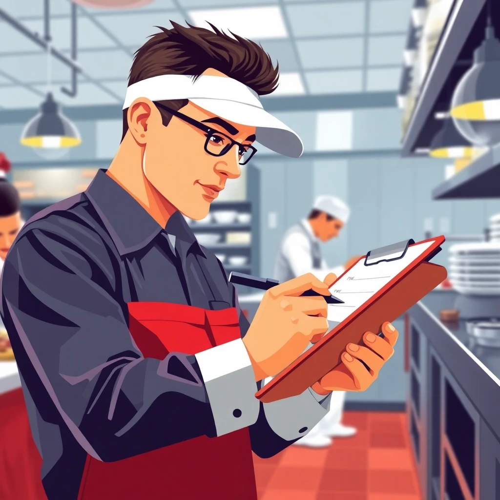 Manager in a kitchen environment