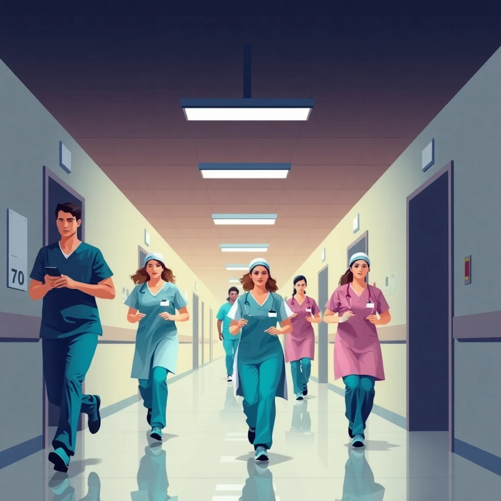 Night shift hospital scene