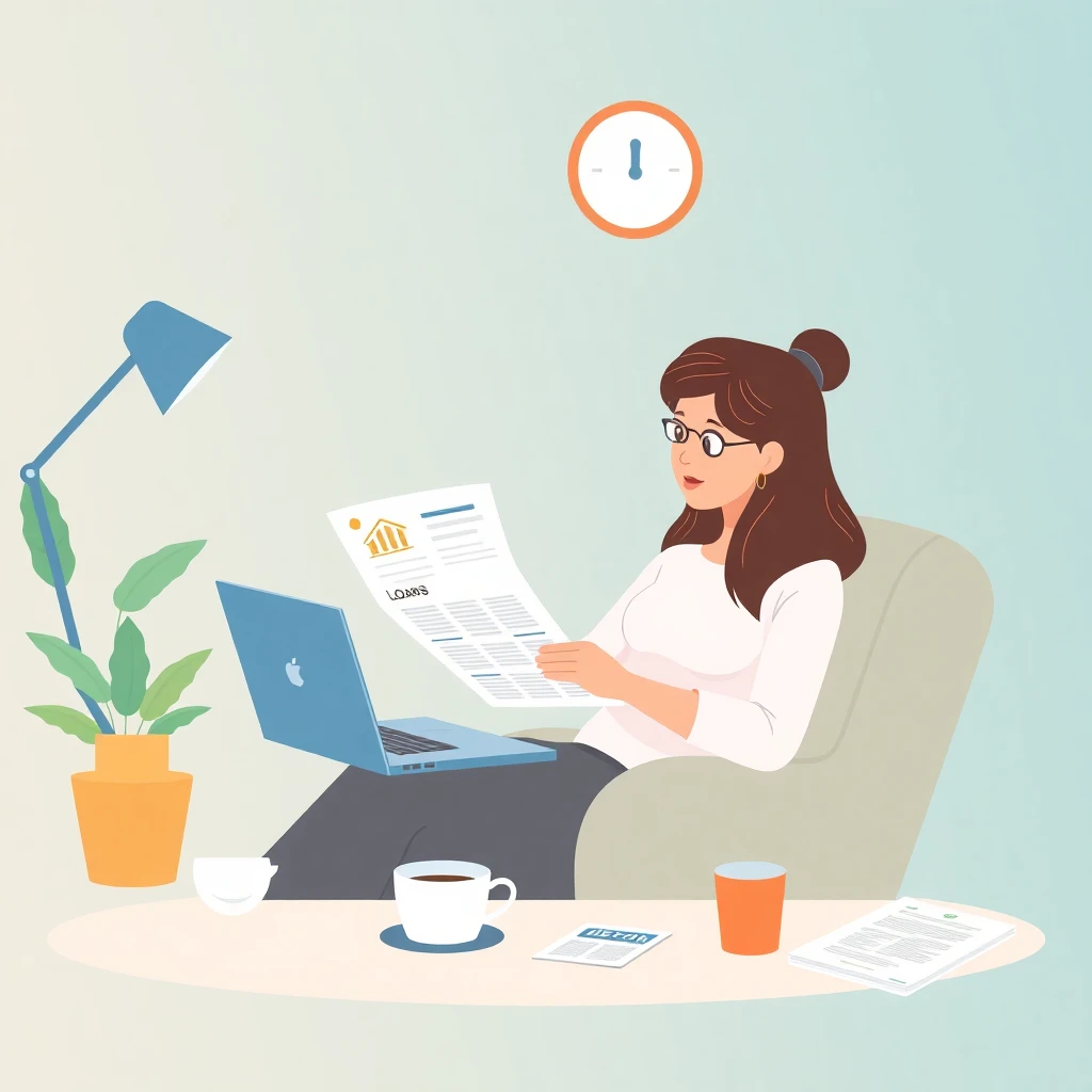 Freelancer reviewing loan options