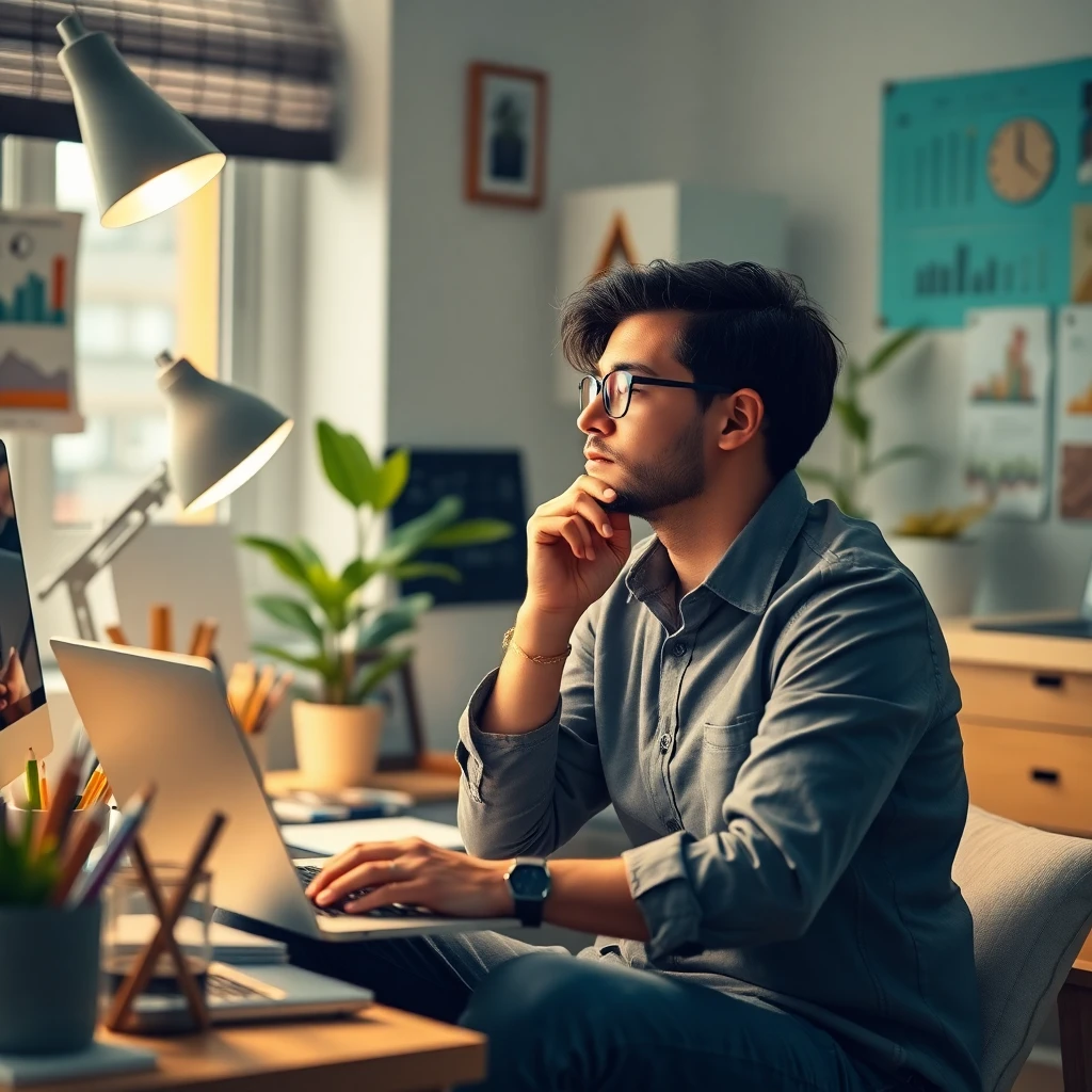 Creative freelancer workspace