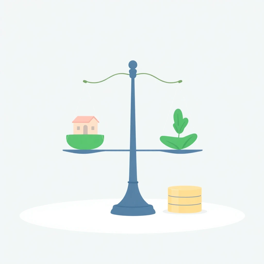 Ilustración de balanzas de opciones de préstamos