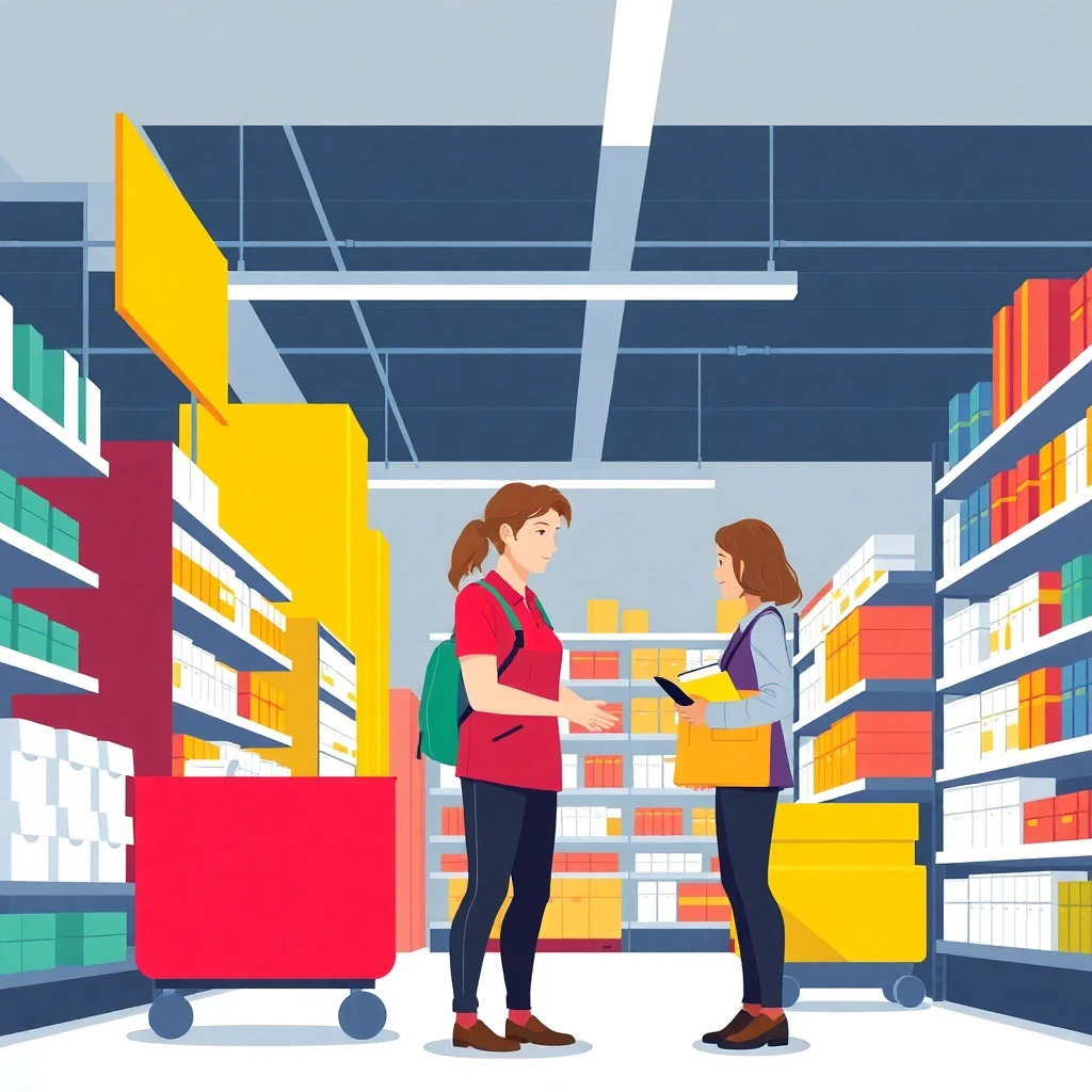 Retail worker helping customer