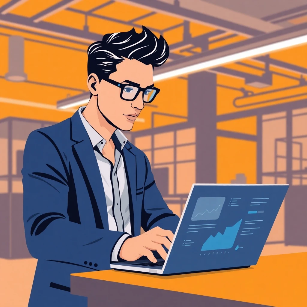 Tech-savvy professional reviewing data