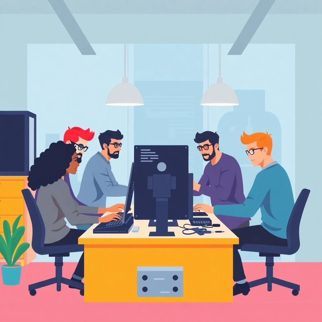 Team of developers at work