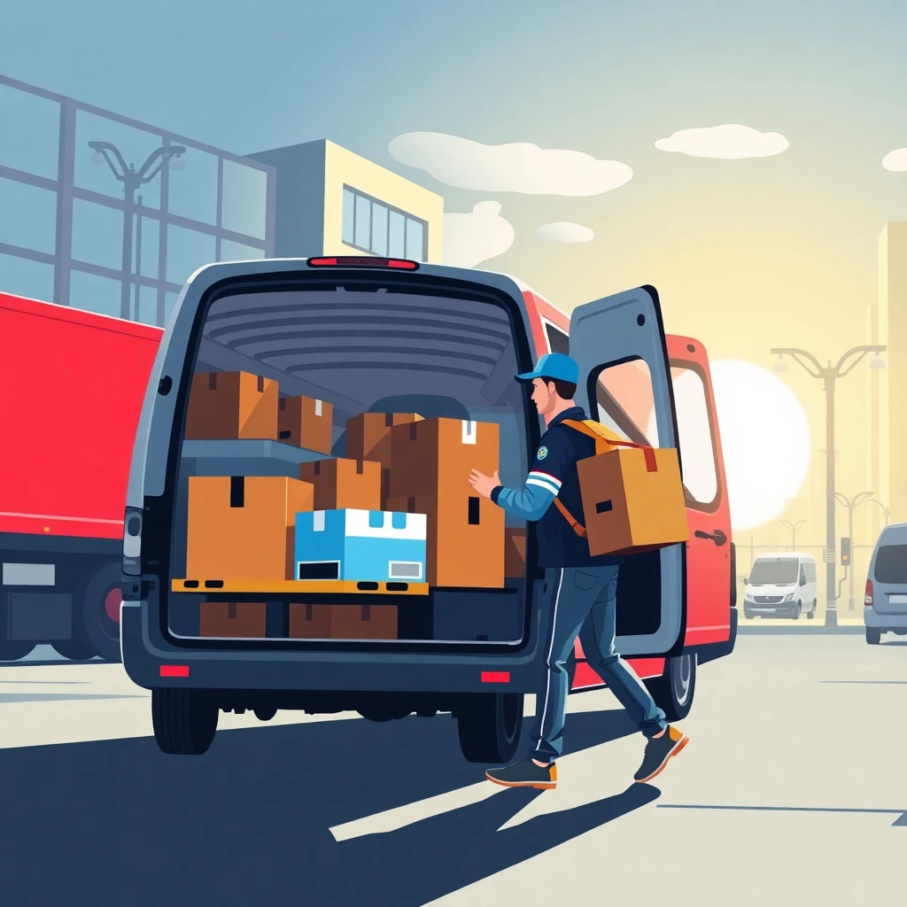 Courier sorting packages