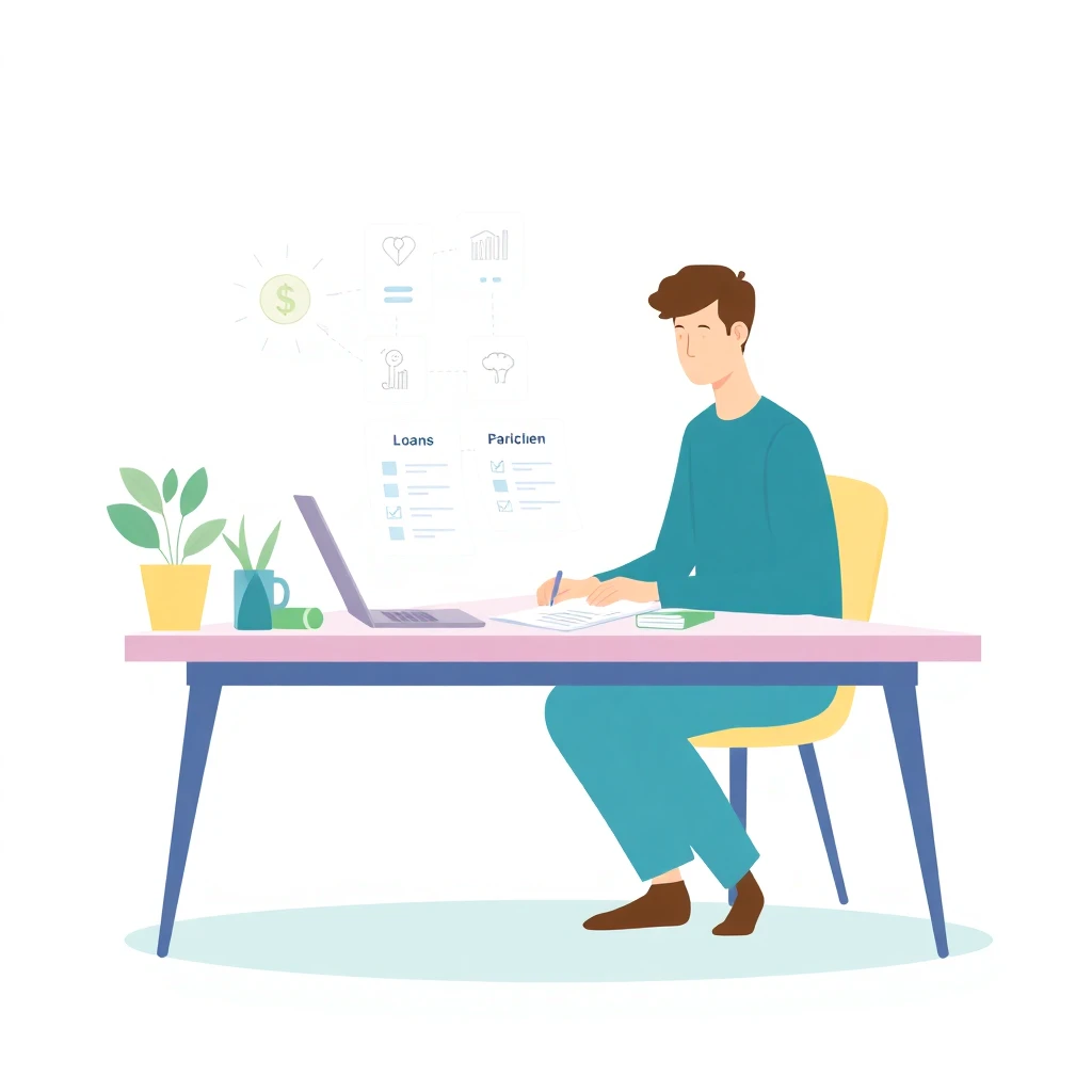 Student vergleicht Darlehensoptionen