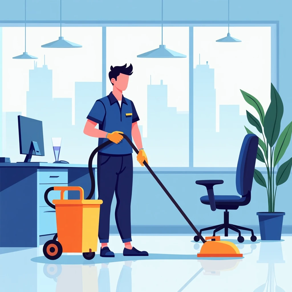 Specialized cleaning equipment in use