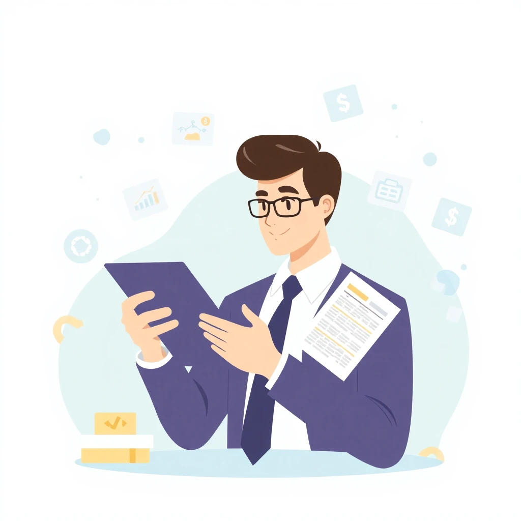 Confident professional reviewing loan options