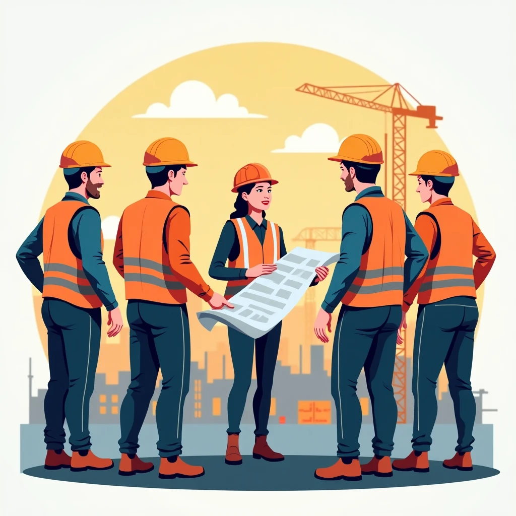 Construction workers on site